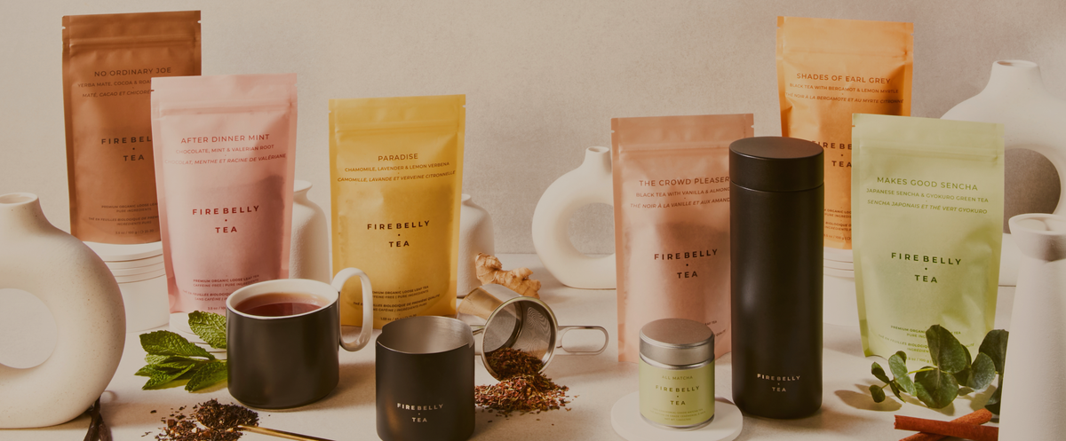 Firebelly teas, mugs and matcha